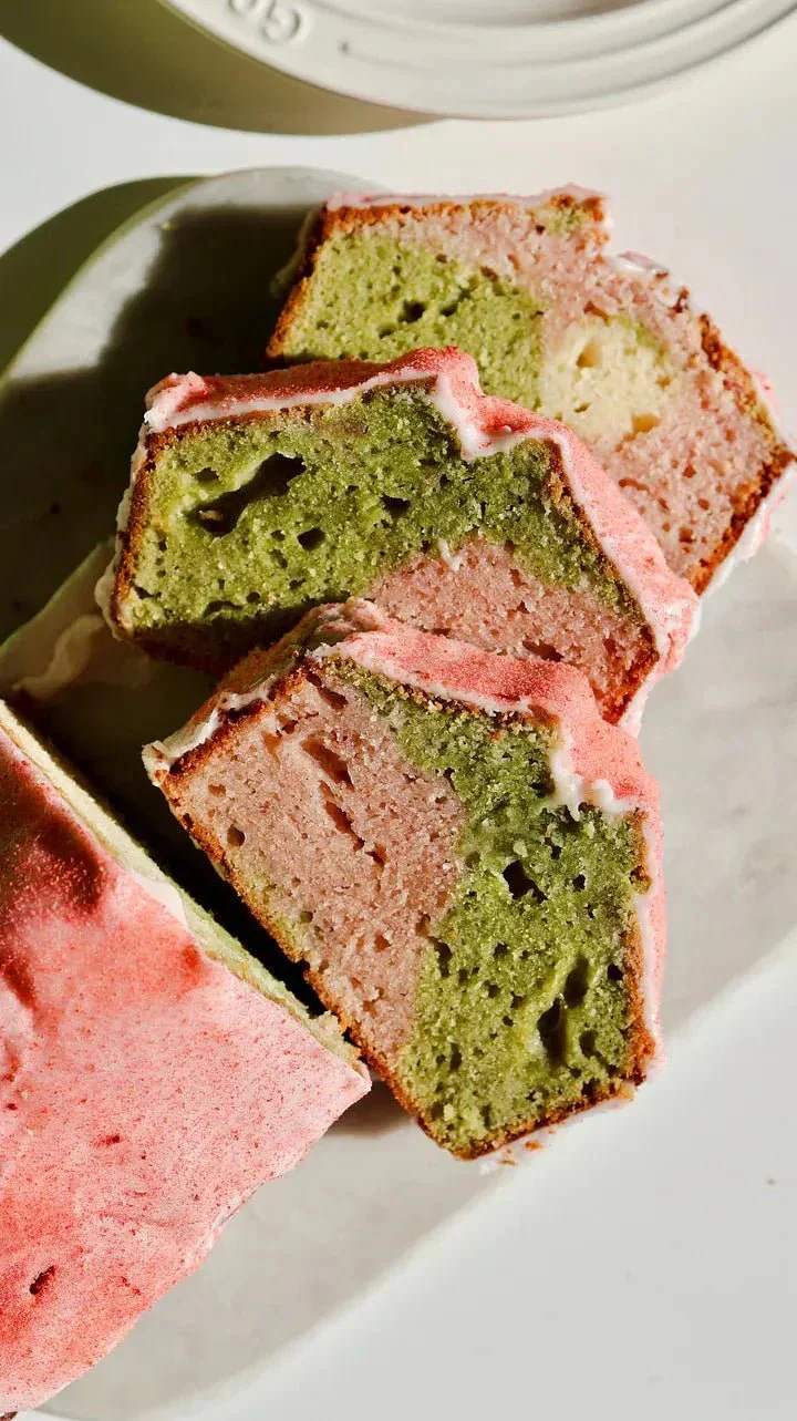 Strawberry Matcha Marble Loaf