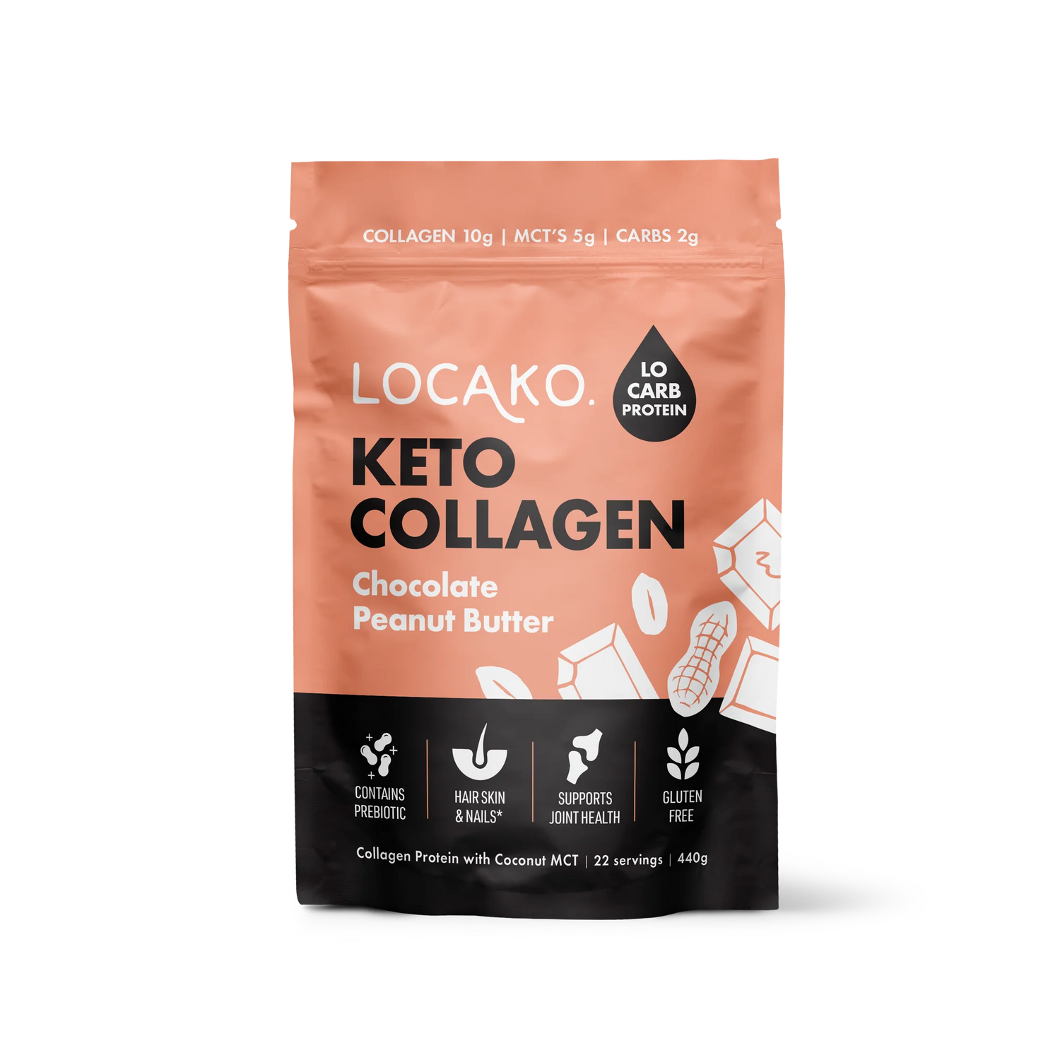 Locako - Keto Collagen Protein - Chocolate Peanut Butter- (440g)