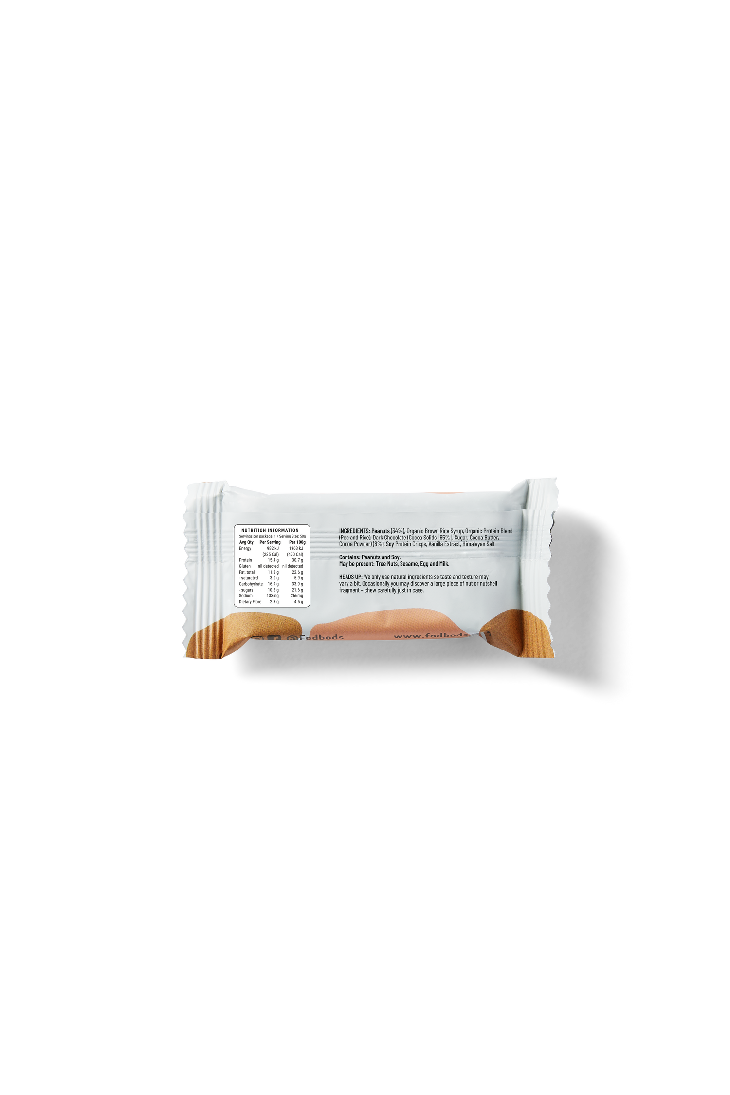 Low FODMAP Peanut Choc Chunk 50g