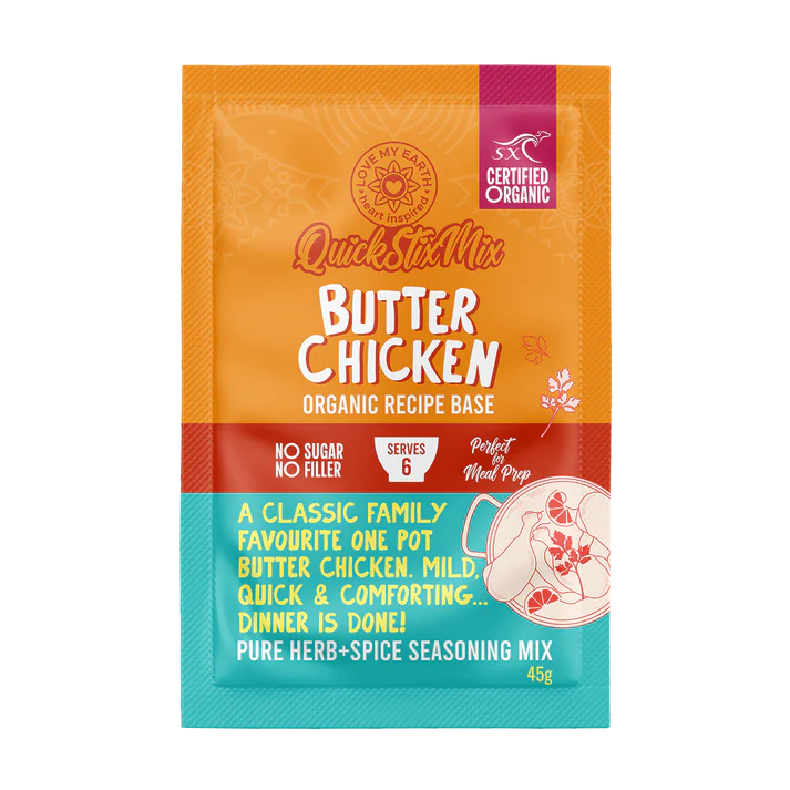 Butter Chicken Quick Stix Mix 45g - organic recipe base & seasoning
