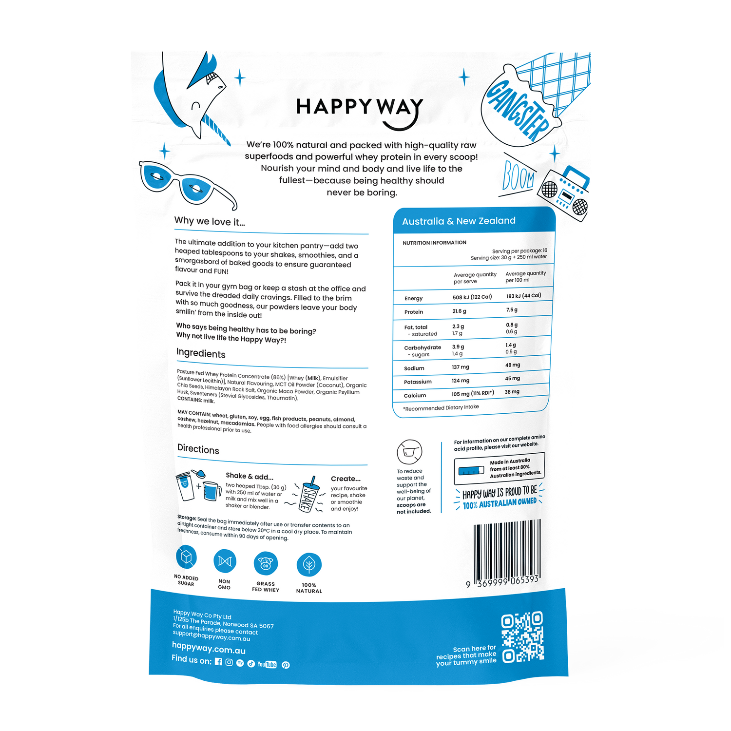 Happy Way Whey Protein Powder Vanilla