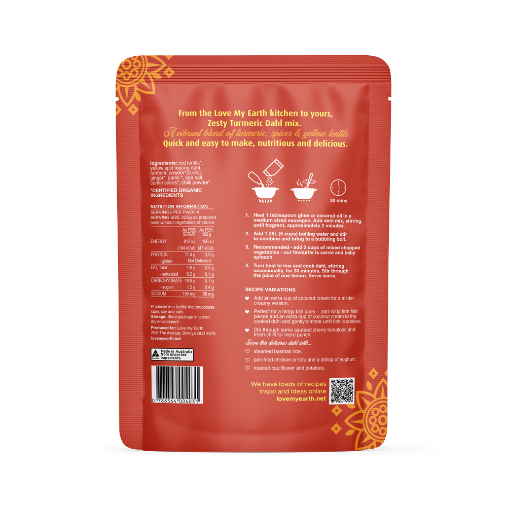 Organic Dahl Mix ZESTY Tumeric