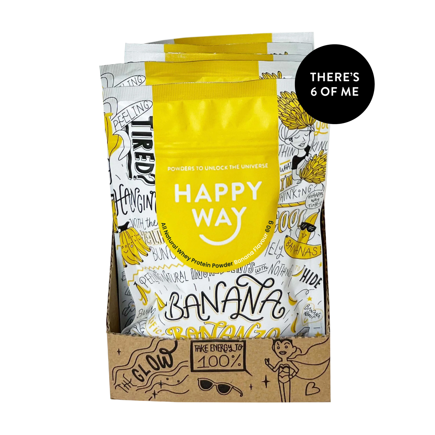 Happy Way Whey Protein Powder Banana 60 g