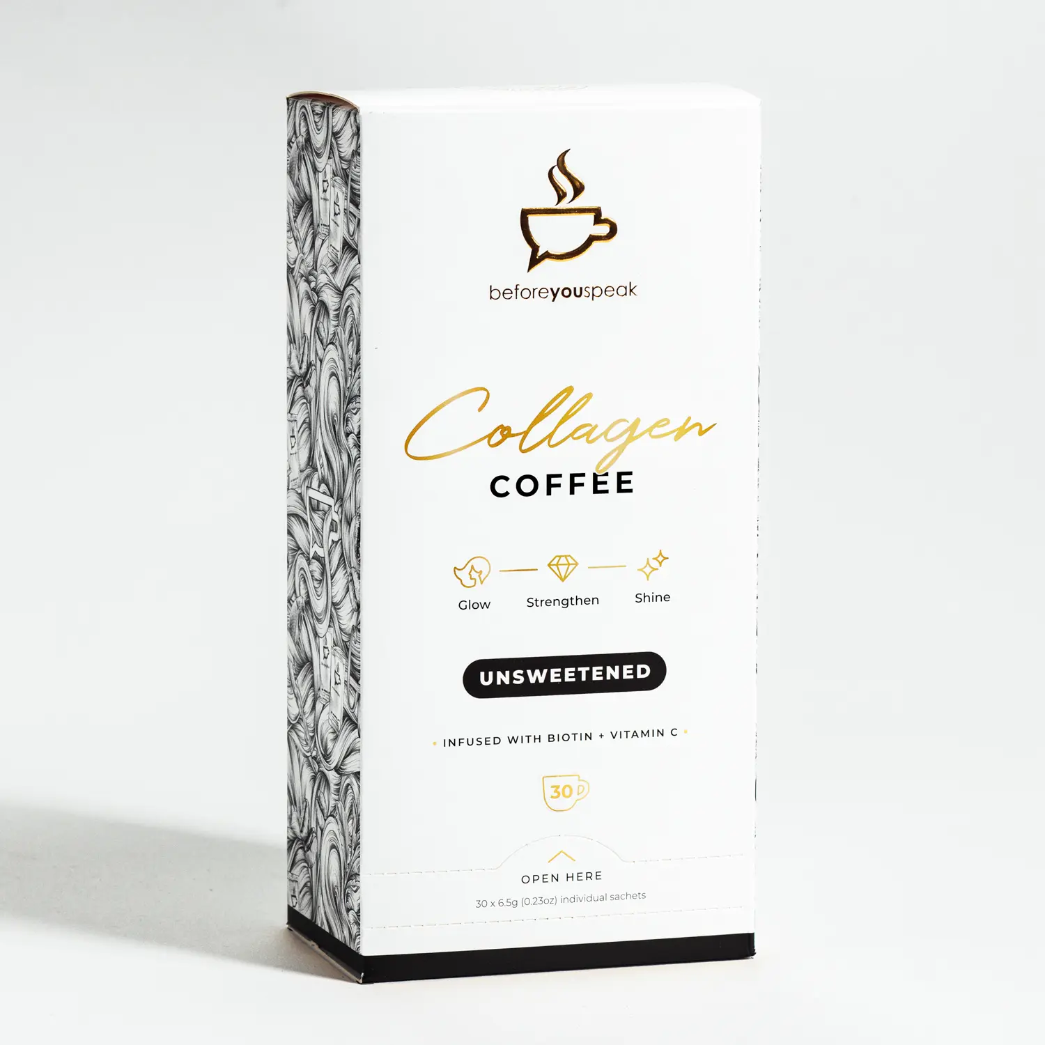 Collagen Coffee Unsweetened, 30 Sachets **Free Gift**