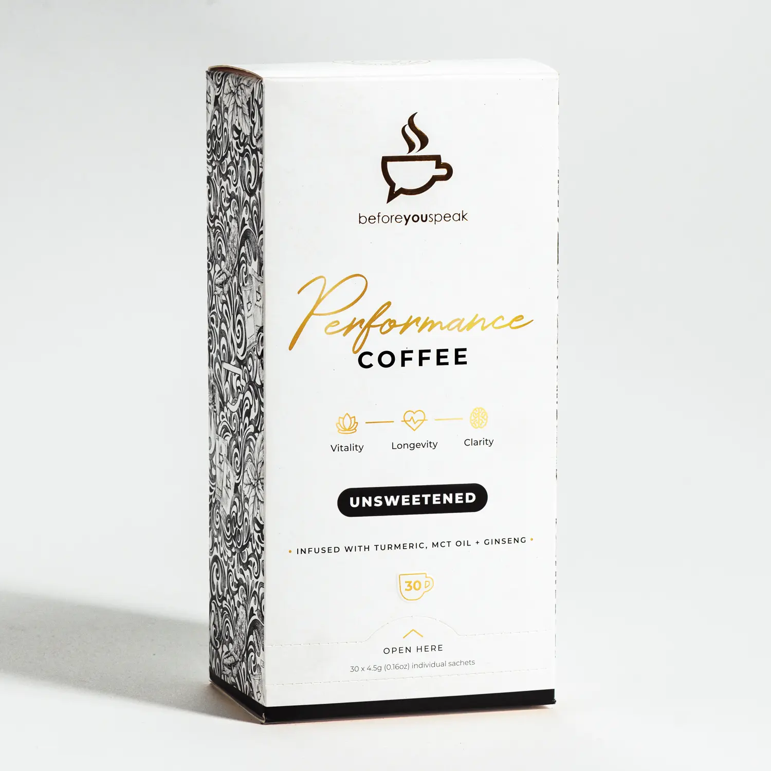 High Performance Coffee Unsweetened, 30 Sachets **Free Gift**