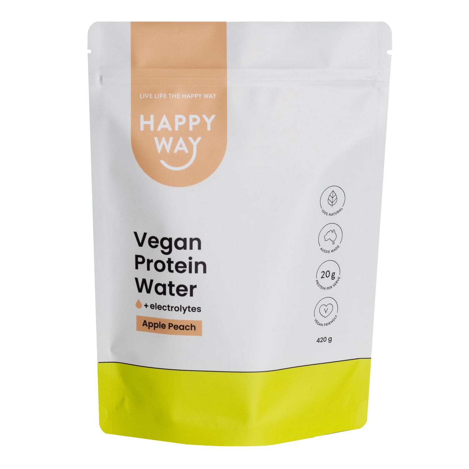 HAPPY WAY - VEGAN Protein Water Apple Peach 420g