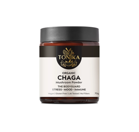 Chaga Mushroom Powder Glass Jar - THE BODYGUARD