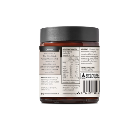 Chaga Mushroom Powder Glass Jar - THE BODYGUARD