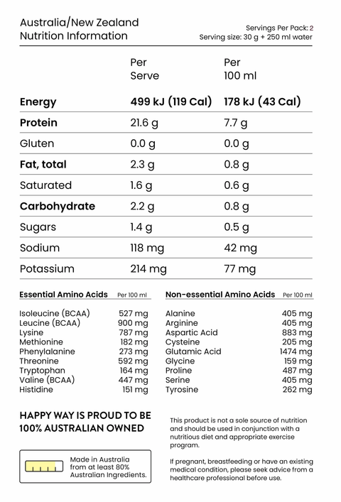 Happy Way Whey Protein Powder Chocolate 60 g