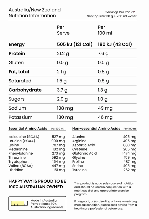 Happy Way Whey Protein Powder Coffee 60 g