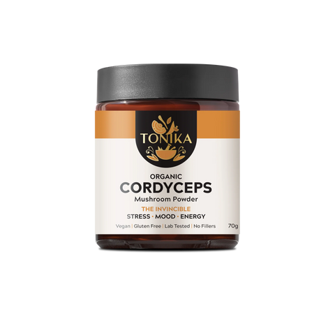 Organic Cordyceps Mushroom Powder Glass Jar - THE INVINCIBLE