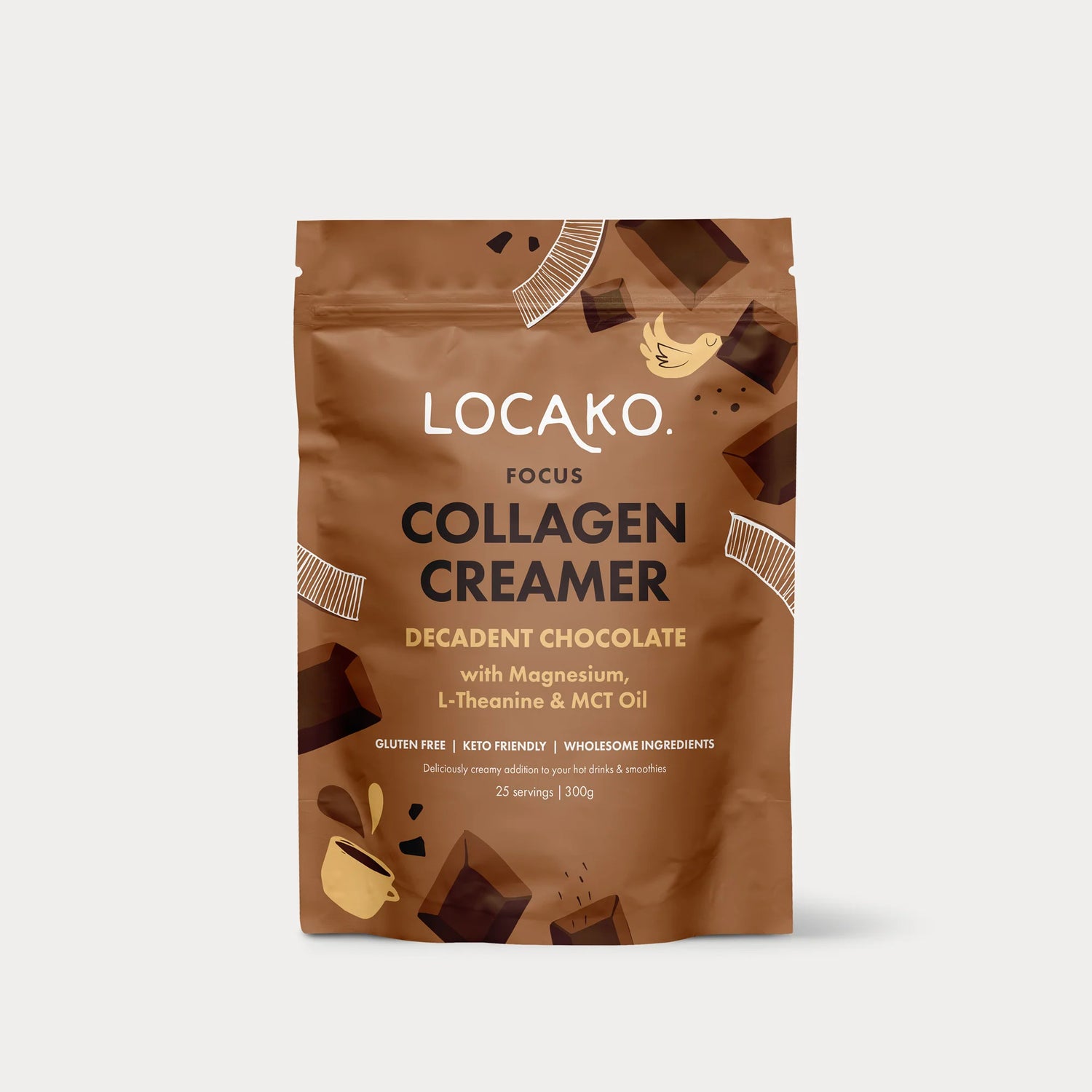 Locako Collagen Creamer - Focus - Decadent Chocolate 300gm