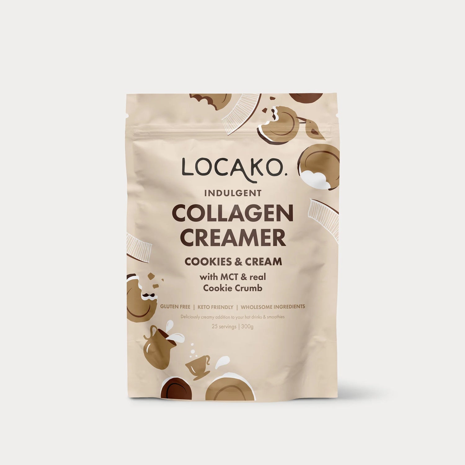 Short Date Locako Collagen Creamer - Indulgent - Cookies and Cream 300gm