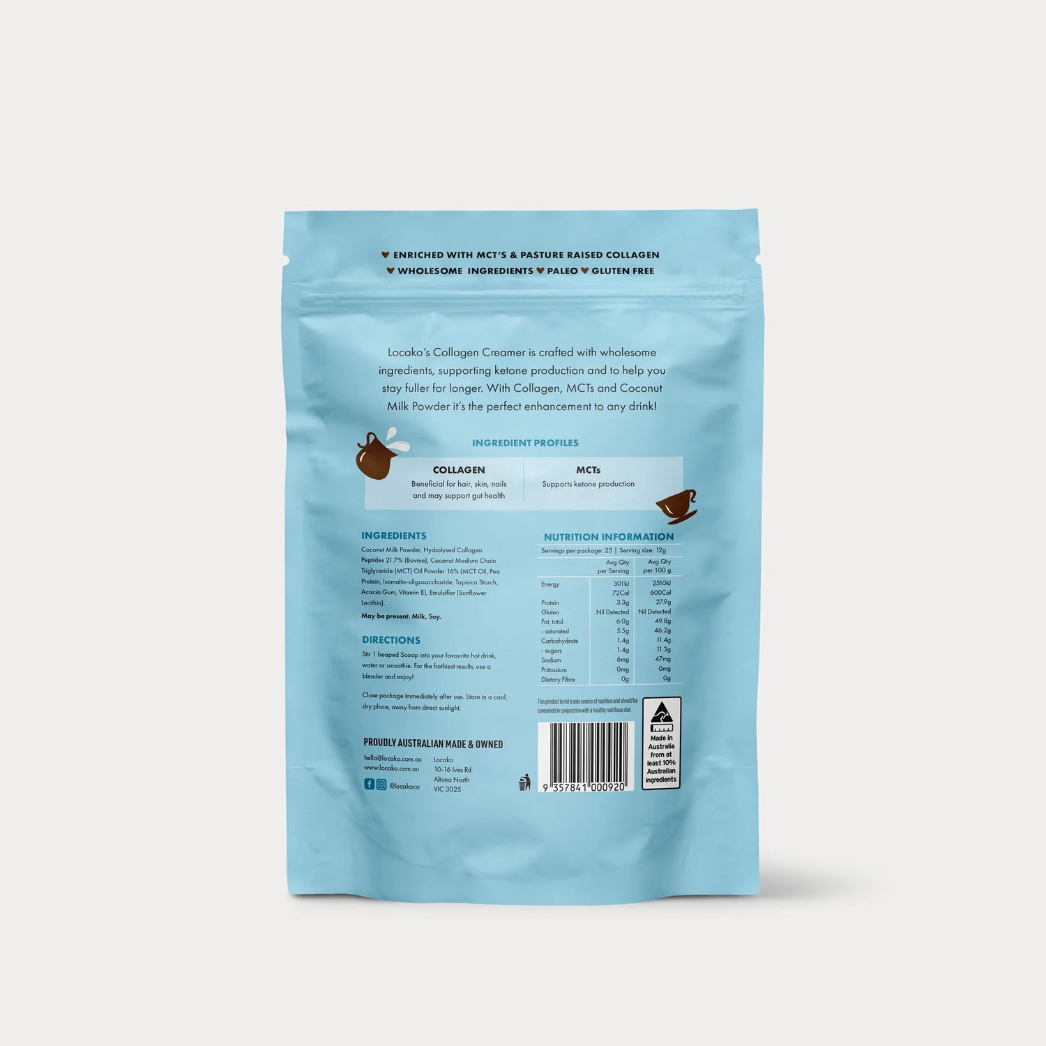 Locako Collagen Creamer - Natural 240gm