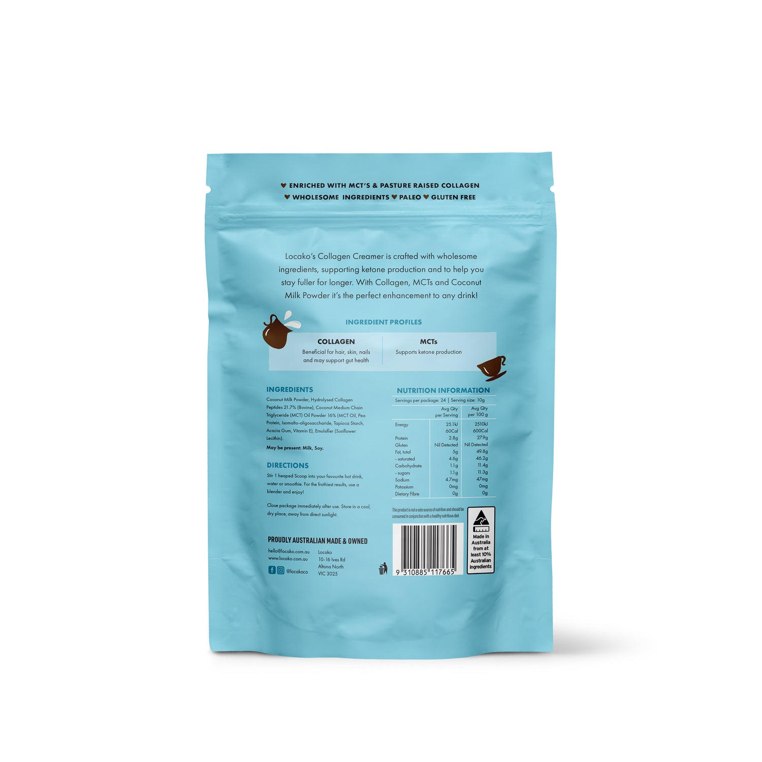Locako Collagen Creamer - Natural 240gm
