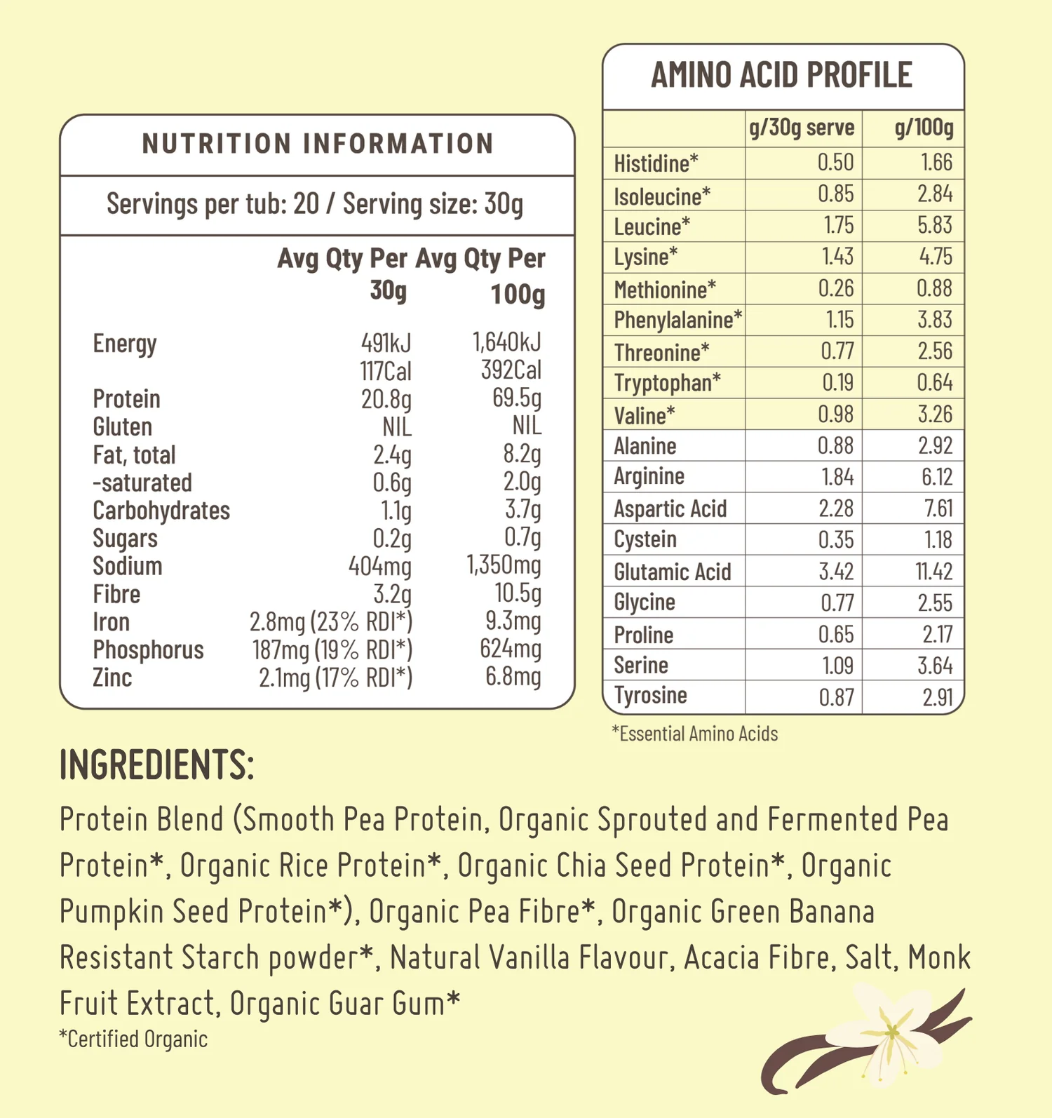 ELEVATE Protein Powder – French Vanilla 600g