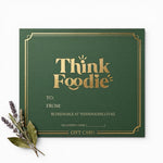 ThinkFoodie gift voucher with colorful design and printed value, ideal for gifting occasions.