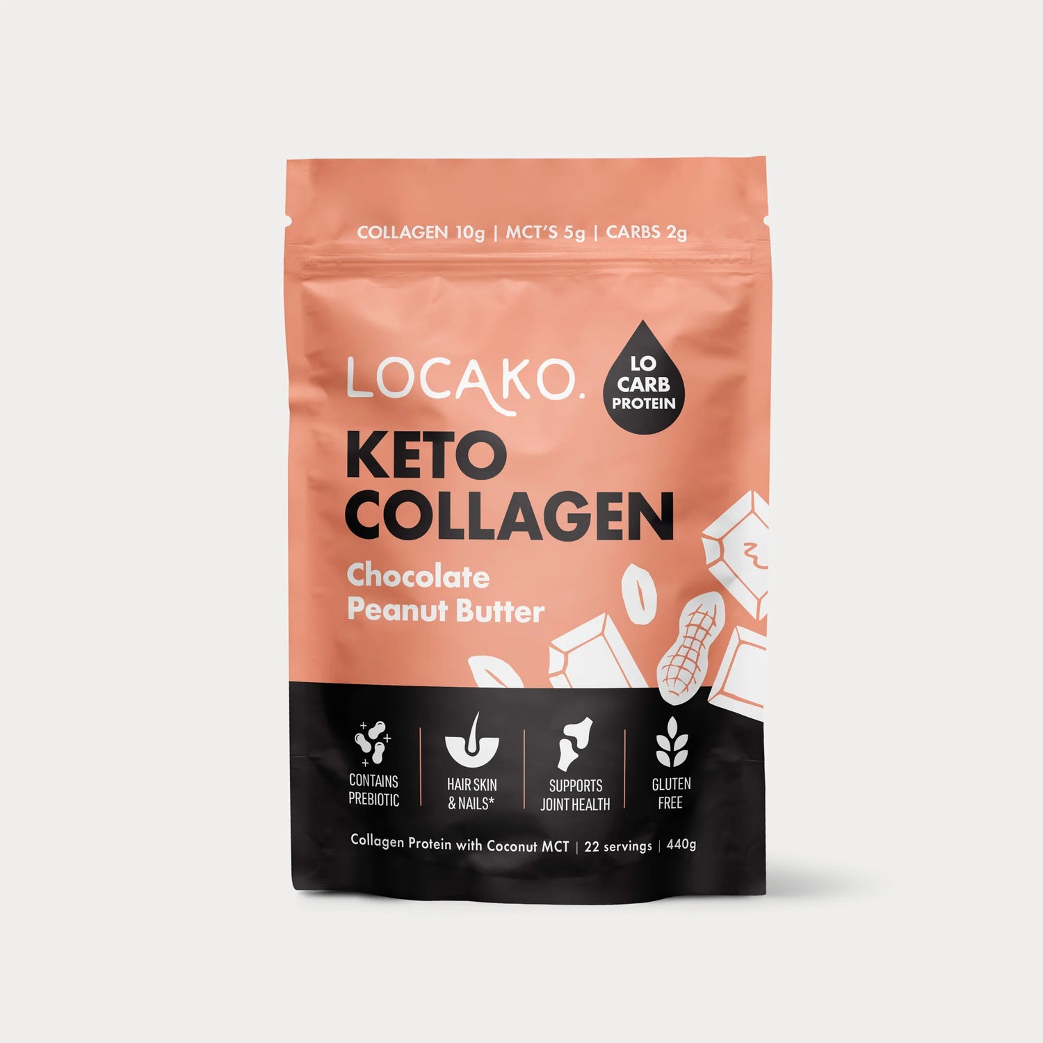 Locako - Keto Collagen Protein - Chocolate Peanut Butter- (440g)