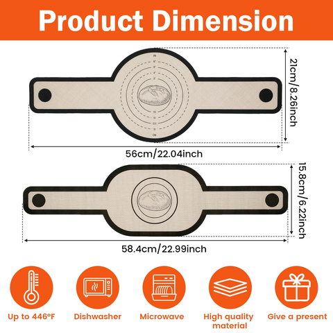 Silicone Baking Mat Long Handle Sling Non-Stick (2pcs)