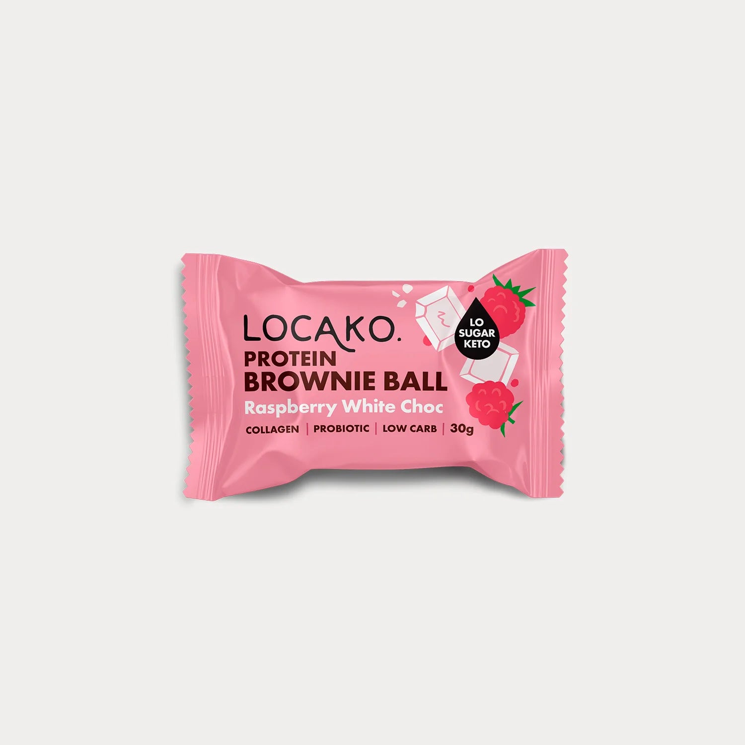 Locako | Protein Brownie Ball Raspberry White Choc