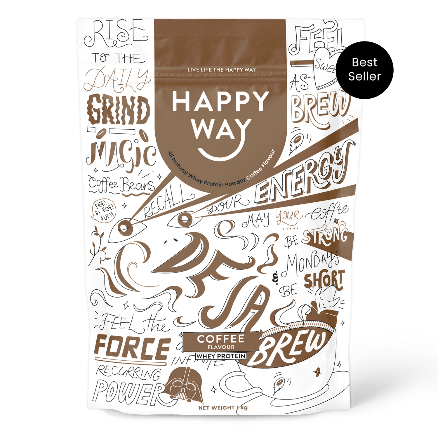 Happy Way Whey Protein Powder Coffee 500g