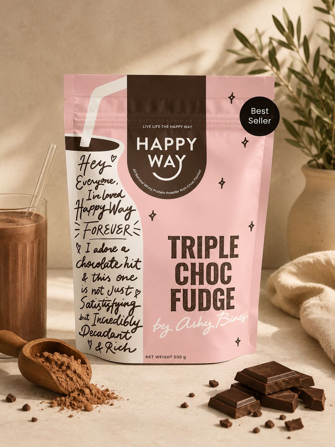 Whey Protein Powder Triple Choc Fudge 500g