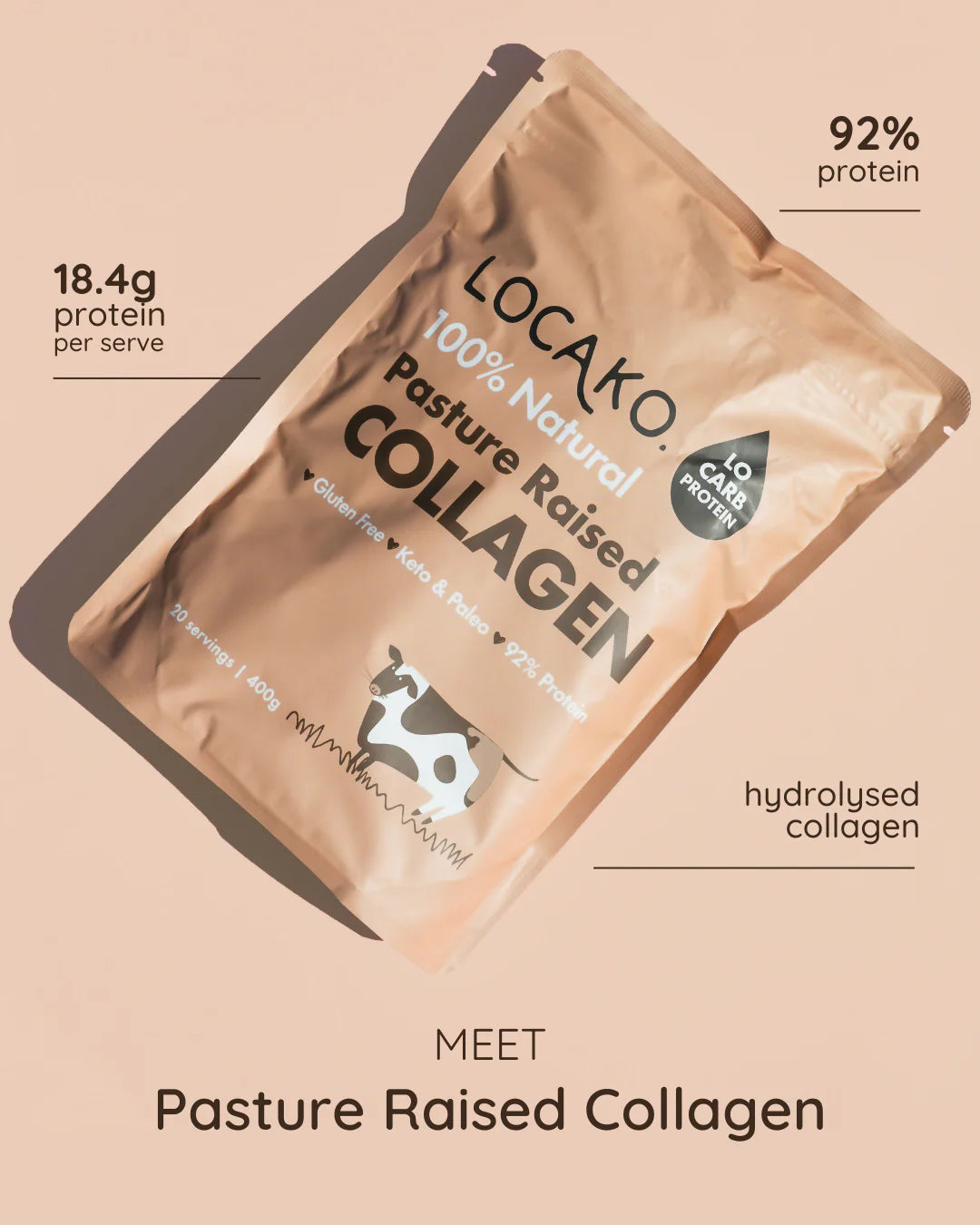 LOCAKO - Natural Pasture Raised Collagen 400g