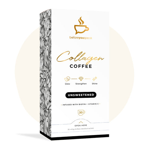 Before You Speak Collagen Coffee Unsweetened, 30 Sachets