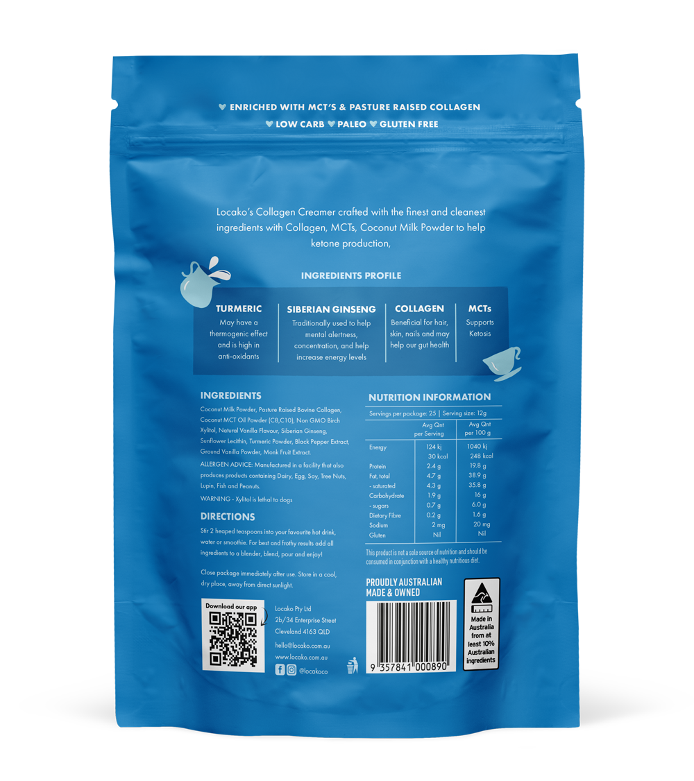 Locako Collagen Creamer - Performance - Madagascan Vanilla 300gm
