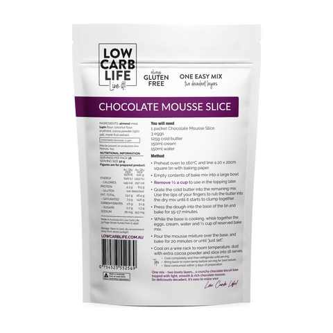 Low Carb Life Chocolate Mousse Slice (1.6g Carbs)